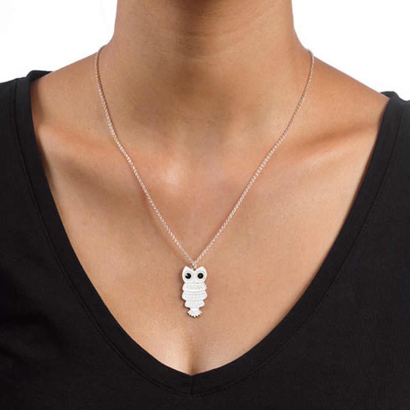 Owl Necklace Pendant Detail Owl pendant necklace detail