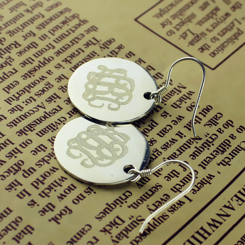 Personalised monogram earrings product view