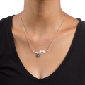 Personalised Silver Bird Necklace Personalised sterling silver bird necklace with two birds on a branch