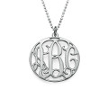 Personalised Circle Initials Necklace Personalised circle monogram initials necklace