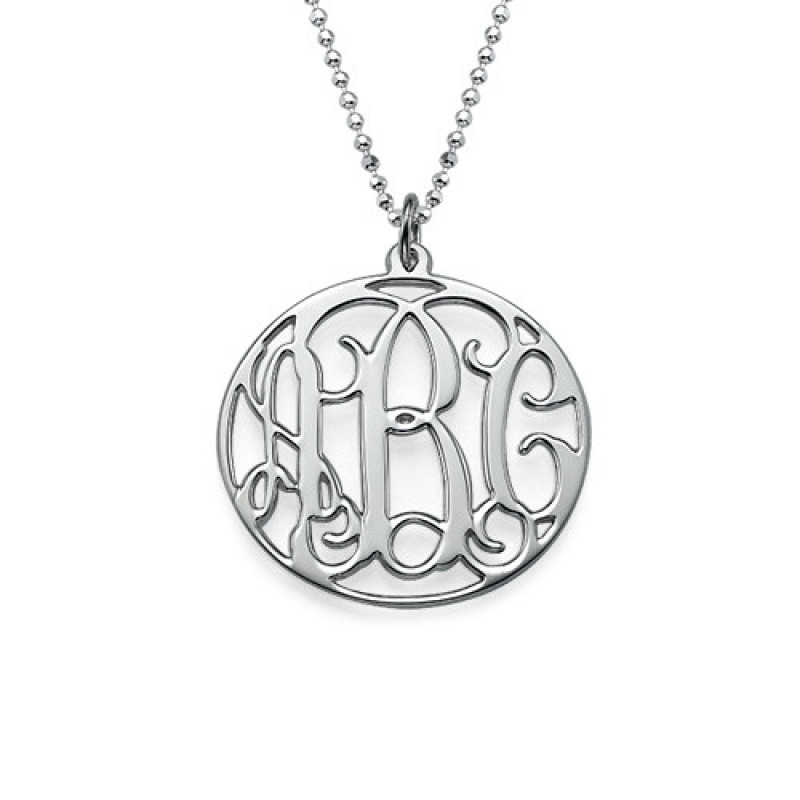 Personalised Circle Initials Necklace Personalised circle monogram initials necklace