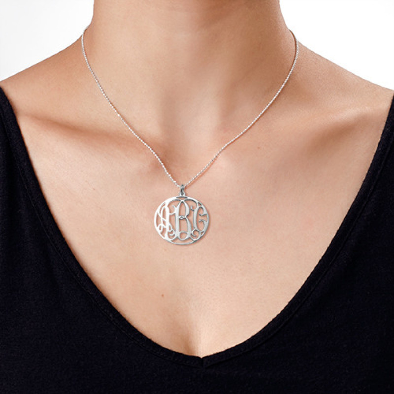 Personalised Circle Initials Necklace Personalised circle monogram initials necklace