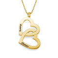 Personalised Gold Plated Heart in Heart Necklace Personalised gold plated heart in heart necklace