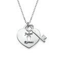 Personalised Heart Lock and Key Pendant Personalised heart lock and key pendant necklace