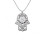 Silver Personalised Initial Hamsa Necklace	