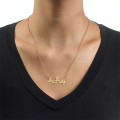 Gold plated cursive name necklace