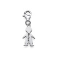 Personalised silver boy pendant on a lobster clasp