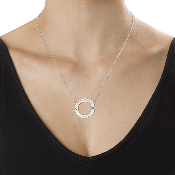 Personalised Silver Karma Necklace with Swarovski Personalised Silver Karma Necklace with Swarovski