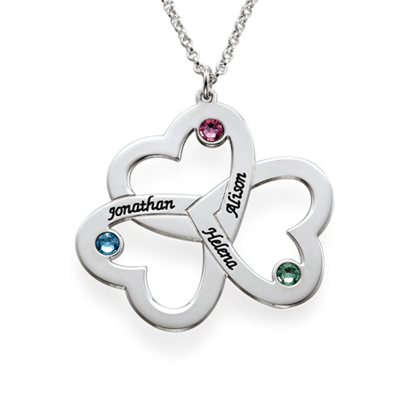 Personalised Triple Heart Necklace Personalised triple heart necklace product image