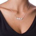 Personalised silver couples heart necklace with initials