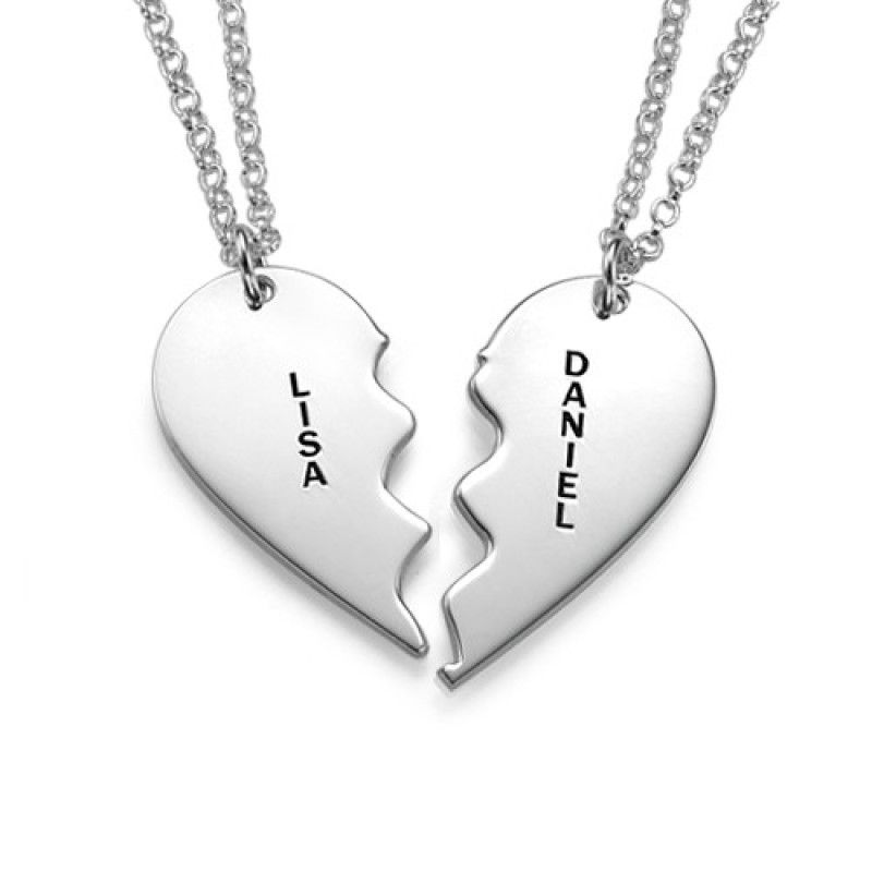 Personalised Sterling Silver Breakable Heart Necklace Personalised sterling silver breakable heart necklace