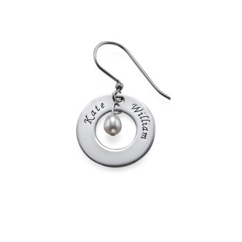Personalised Earrings with Two Names Birthstone Personalised Earrings with Two Names Birthstone