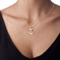 Personalised anchor pendant necklace in 18 ct gold plated sterling silver