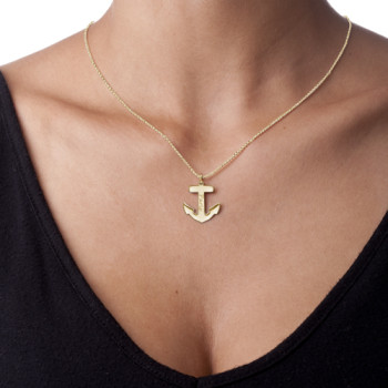 18ct Gold Plated Sterling Silver Anchor Necklace 18ct Gold Plated Sterling Silver Anchor Necklace