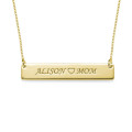 Personalised two-name nameplate necklace with an engraved heart