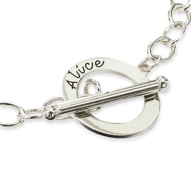 Personalised sterling silver T-Bar bracelet and anklet
