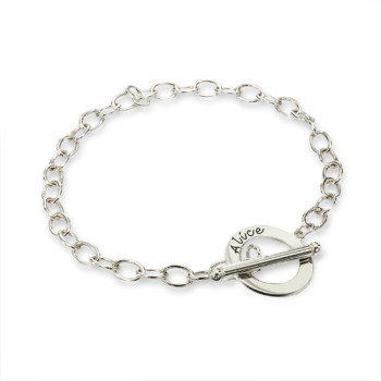 Personalised Sterling Silver T-Bar Bracelet/Anklet Personalised Sterling Silver T-Bar Bracelet/Anklet