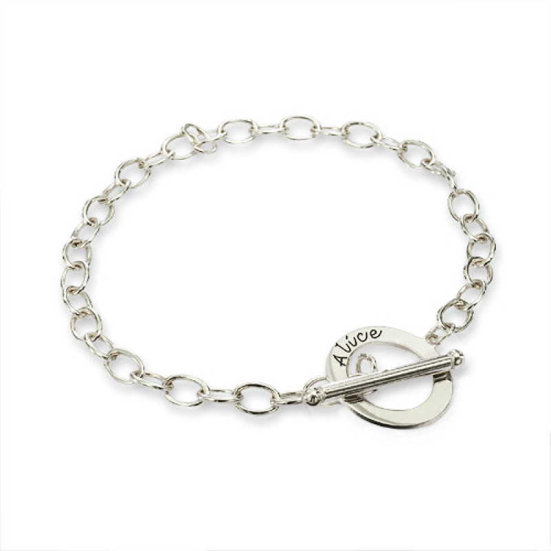 Personalised sterling silver T-Bar bracelet and anklet