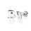 Print Initial Stud Earrings in Silver	