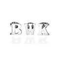 Print initial stud earrings in sterling silver
