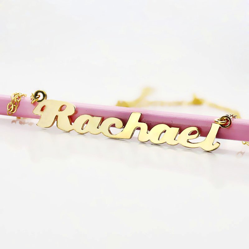 Puff Name Necklace Personalised puff font name necklace