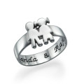 Mum Ring with Children Holding Hands Mum ring with two children holding hands design