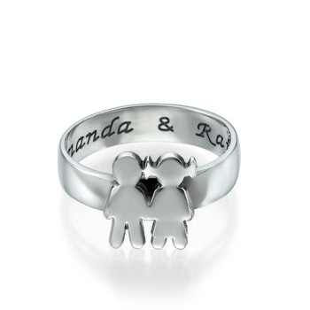 Mum Ring with Children Holding Hands Mum Ring with Children Holding Hands