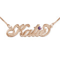 Rose gold plated silver Swarovski personalised name necklace