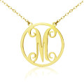 18ct gold plated single monogram letter necklace pendant