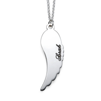 Set of Two Sterling Silver Angel Wings Necklace Set of Two Sterling Silver Angel Wings Necklace
