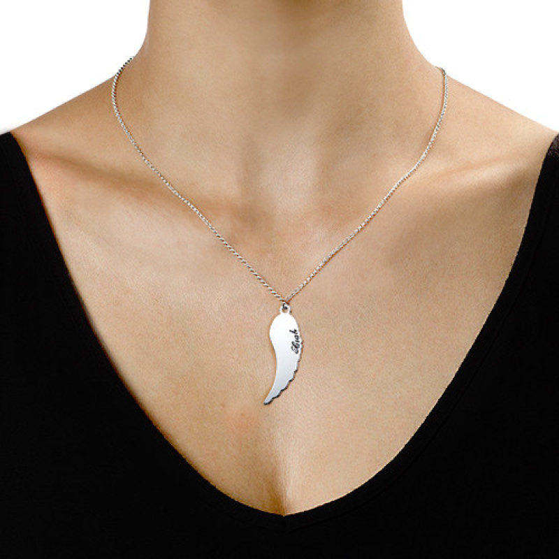 Sterling silver angel wing necklace set