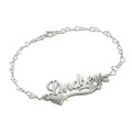 Side Heart Silver Name Bracelet or Anklet product image