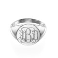 Sterling Silver Engraved Monogram Signet Ring Engraved monogram sterling silver signet ring