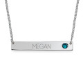 Silver Bar Necklace with Birthstone Personalised silver bar necklace with optional birthstone