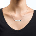 Silver Bar Necklace with Birthstone Personalised silver bar necklace with optional birthstone