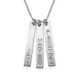 Silver children's name tag necklace with personalised bars