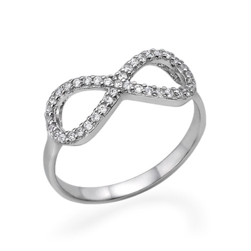 Sterling Silver Cubic Zirconia Infinity Ring Sterling silver cubic zirconia encrusted infinity ring