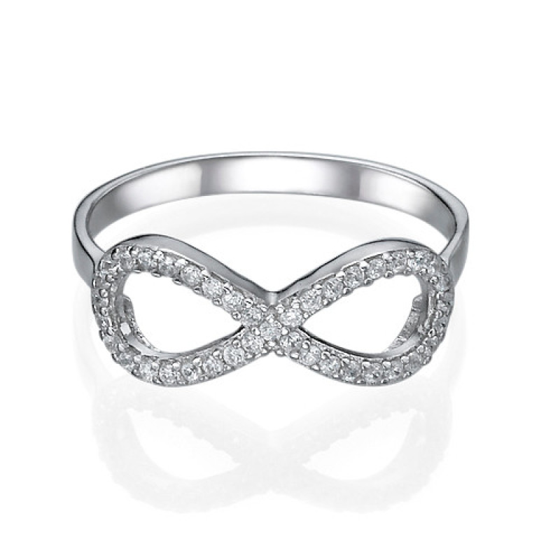 Sterling Silver Cubic Zirconia Infinity Ring Sterling silver cubic zirconia encrusted infinity ring