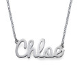 Silver cursive personalised name necklace