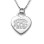 Silver Engraved Monogram Initials Heart Pendant	