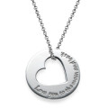 Silver Engraved Necklace with Heart Cut Out Silver engraved necklace with heart cut-out