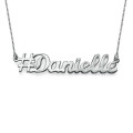 Silver Hashtag Necklace Personalised silver hashtag necklace