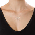 Silver Heart Initials Necklace Personalised silver heart initials necklace