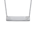 Silver Horizontal Initial Bar Necklace Silver horizontal bar necklace with a capital initial