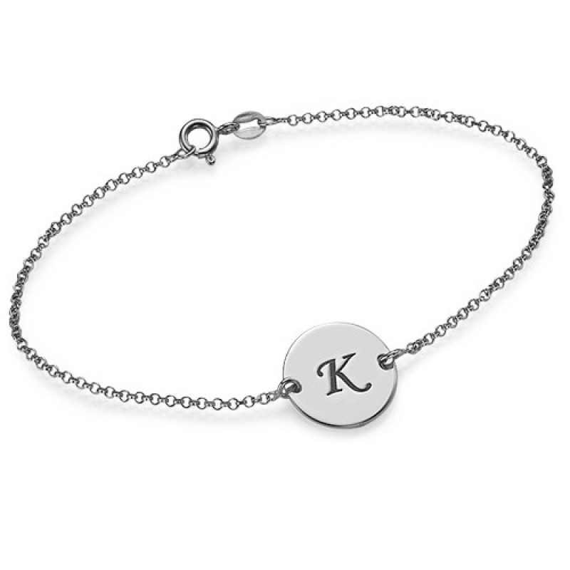 Sterling Silver Initial Bracelet or Anklet Sterling silver initial bracelet or anklet with engraved pendant