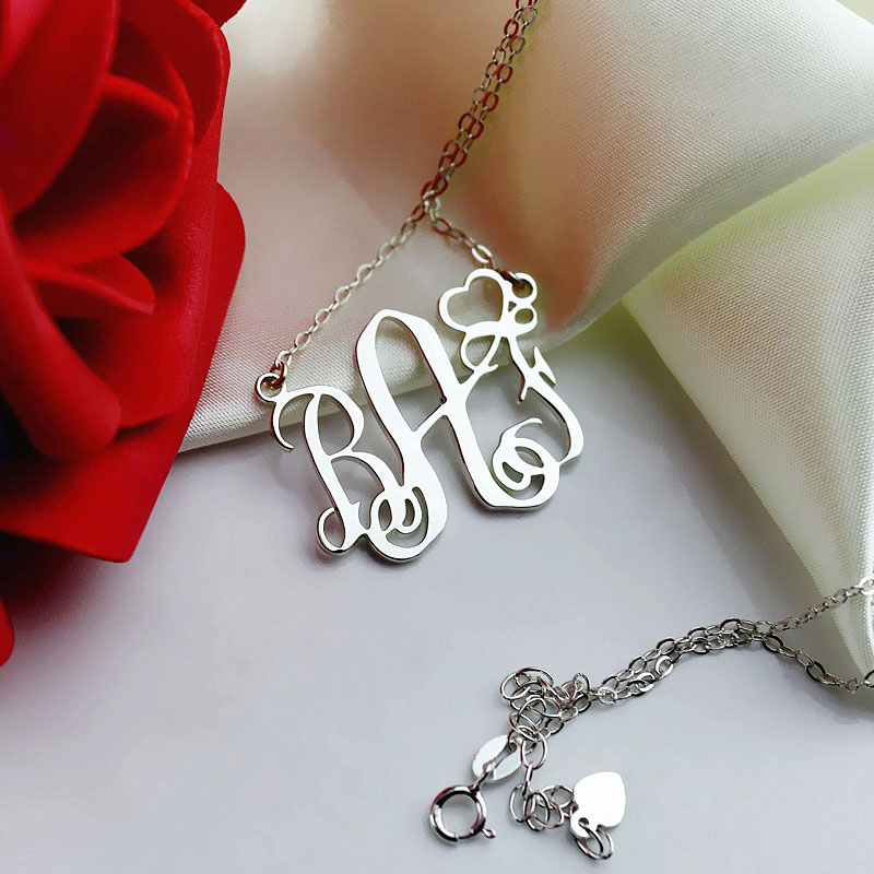 Silver Initial Necklace Silver personalised initial necklace