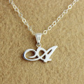 Silver Initial Necklace Silver initial necklace with a single letter pendant