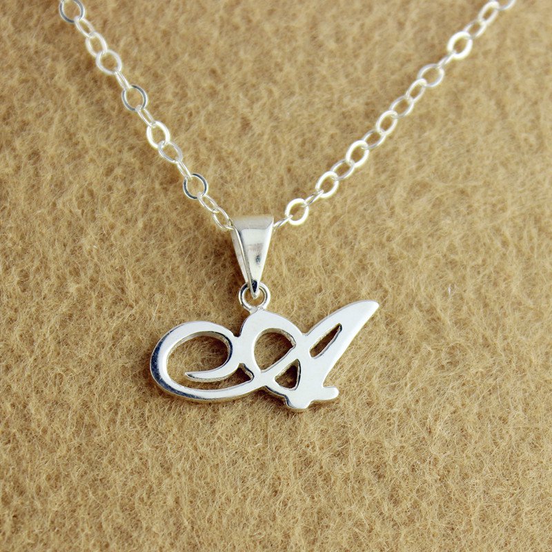 Silver Initial Necklace Silver initial necklace with a single letter pendant