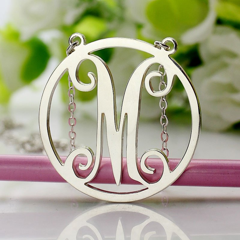 Silver Initial Pendant Necklace Silver initial pendant necklace