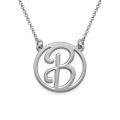 Silver Initial Pendant Necklace Silver cut-out initial pendant necklace